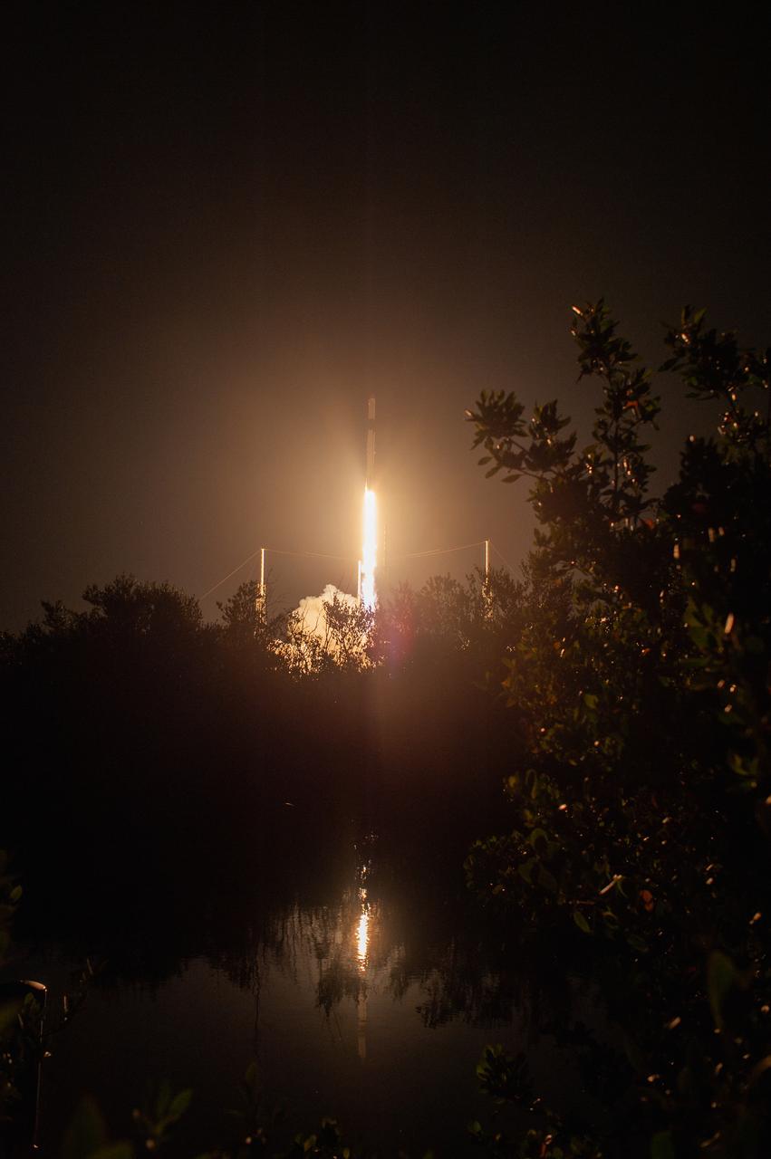 The SpaceX Falcon 9 rocket with the Dragon cargo module lifts off Space Launch Complex 40 on Cape Canaveral Air Force Station in Florida in the early morning May 4, 2019. Liftoff was at 2:48 a.m. EDT. This is SpaceX’s 17th Commercial Resupply Services (CRS-17) mission for NASA to the International Space Station. The Dragon cargo module will deliver about 5,500 pounds of science and research, crew supplies and vehicle hardware to the orbital laboratory and its crew.