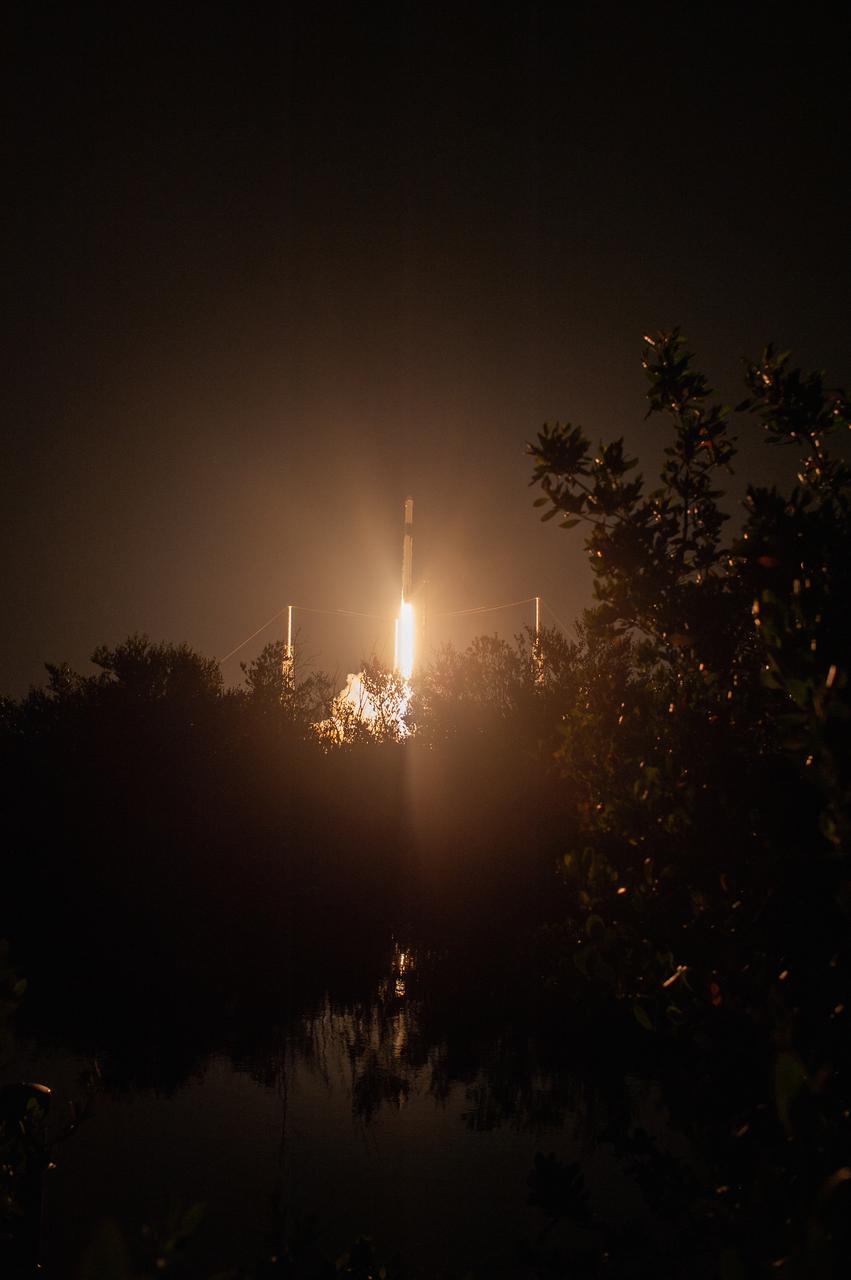 The SpaceX Falcon 9 rocket with the Dragon cargo module lifts off Space Launch Complex 40 on Cape Canaveral Air Force Station in Florida in the early morning May 4, 2019. Liftoff was at 2:48 a.m. EDT. This is SpaceX’s 17th Commercial Resupply Services (CRS-17) mission for NASA to the International Space Station. The Dragon cargo module will deliver about 5,500 pounds of science and research, crew supplies and vehicle hardware to the orbital laboratory and its crew.