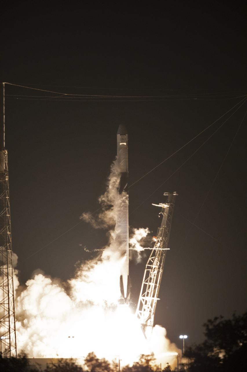 The SpaceX Falcon 9 rocket with the Dragon cargo module lifts off Space Launch Complex 40 on Cape Canaveral Air Force Station in Florida in the early morning May 4, 2019. Liftoff was at 2:48 a.m. EDT. This is SpaceX’s 17th Commercial Resupply Services (CRS-17) mission for NASA to the International Space Station. The Dragon cargo module will deliver about 5,500 pounds of science and research, crew supplies and vehicle hardware to the orbital laboratory and its crew.