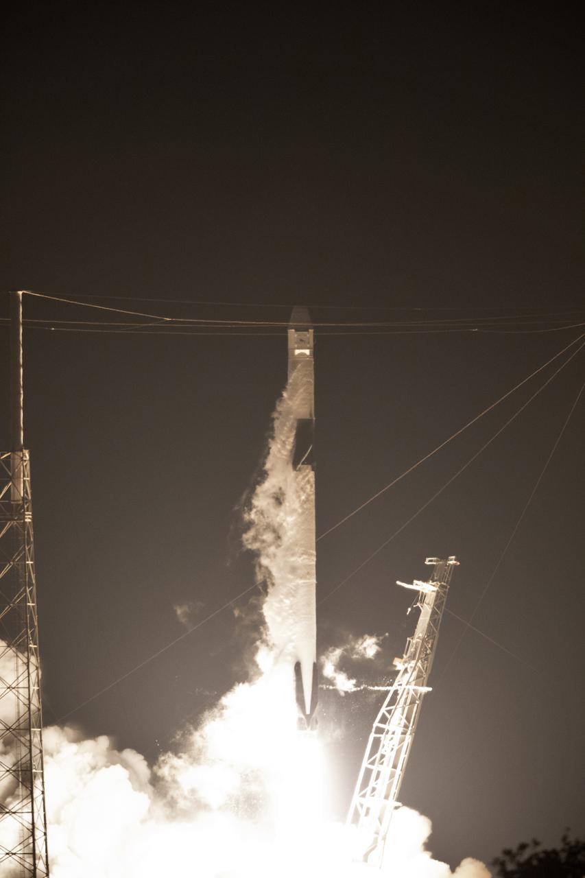 The SpaceX Falcon 9 rocket with the Dragon cargo module lifts off Space Launch Complex 40 on Cape Canaveral Air Force Station in Florida in the early morning May 4, 2019. Liftoff was at 2:48 a.m. EDT. This is SpaceX’s 17th Commercial Resupply Services (CRS-17) mission for NASA to the International Space Station. The Dragon cargo module will deliver about 5,500 pounds of science and research, crew supplies and vehicle hardware to the orbital laboratory and its crew.