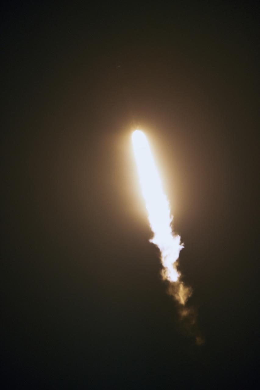 The SpaceX Falcon 9 rocket with the Dragon cargo module climbs upward after liftoff from Space Launch Complex 40 on Cape Canaveral Air Force Station in Florida in the early morning May 4, 2019. Liftoff was at 2:48 a.m. EDT. This is SpaceX’s 17th Commercial Resupply Services (CRS-17) mission for NASA to the International Space Station. The Dragon cargo module will deliver about 5,500 pounds of science and research, crew supplies and vehicle hardware to the orbital laboratory and its crew. 