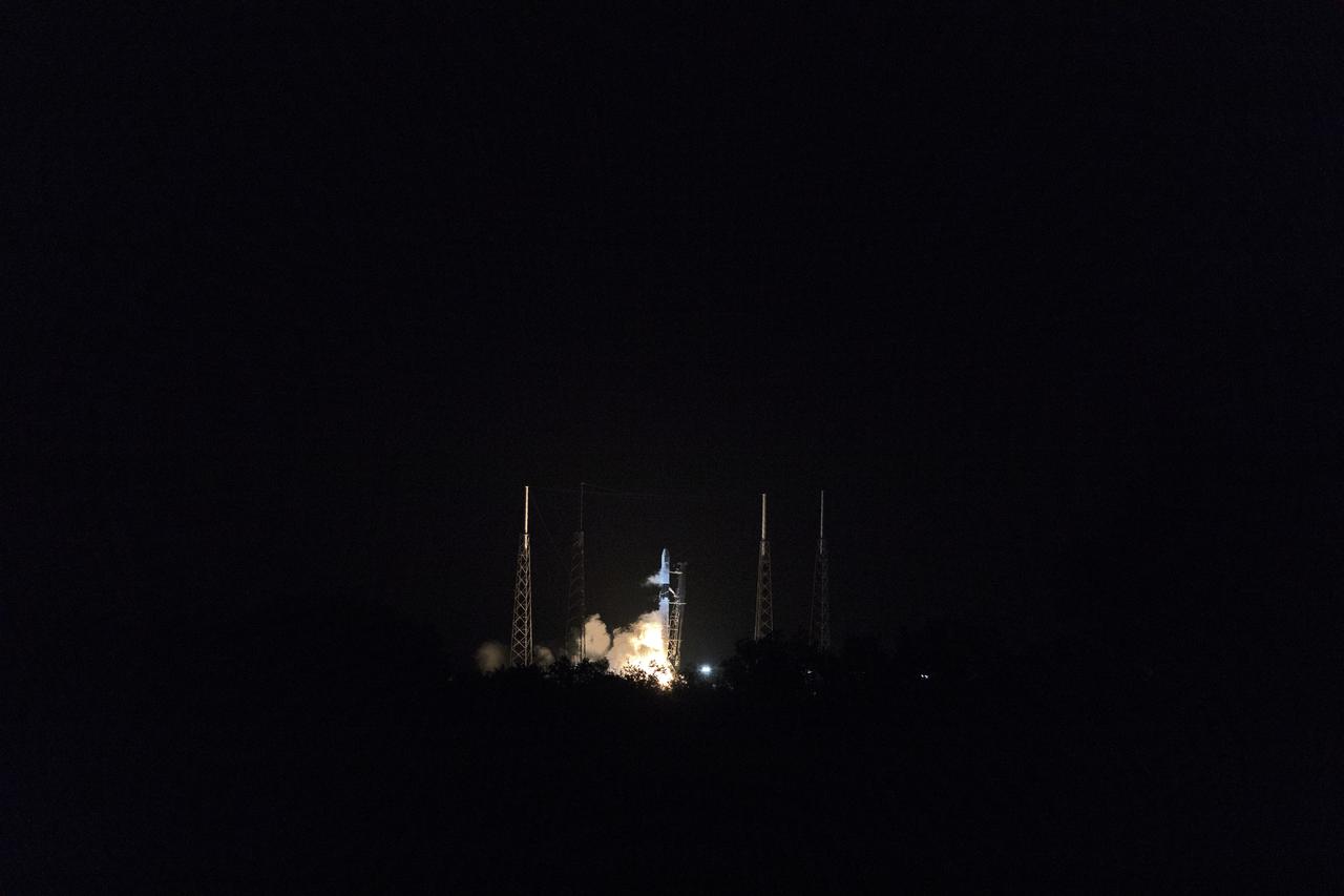 The SpaceX Falcon 9 rocket with the Dragon cargo module lifts off Space Launch Complex 40 on Cape Canaveral Air Force Station in Florida in the early morning May 4, 2019. Liftoff was at 2:48 a.m. EDT. This is SpaceX’s 17th Commercial Resupply Services (CRS-17) mission for NASA to the International Space Station. The Dragon cargo module will deliver about 5,500 pounds of science and research, crew supplies and vehicle hardware to the orbital laboratory and its crew.