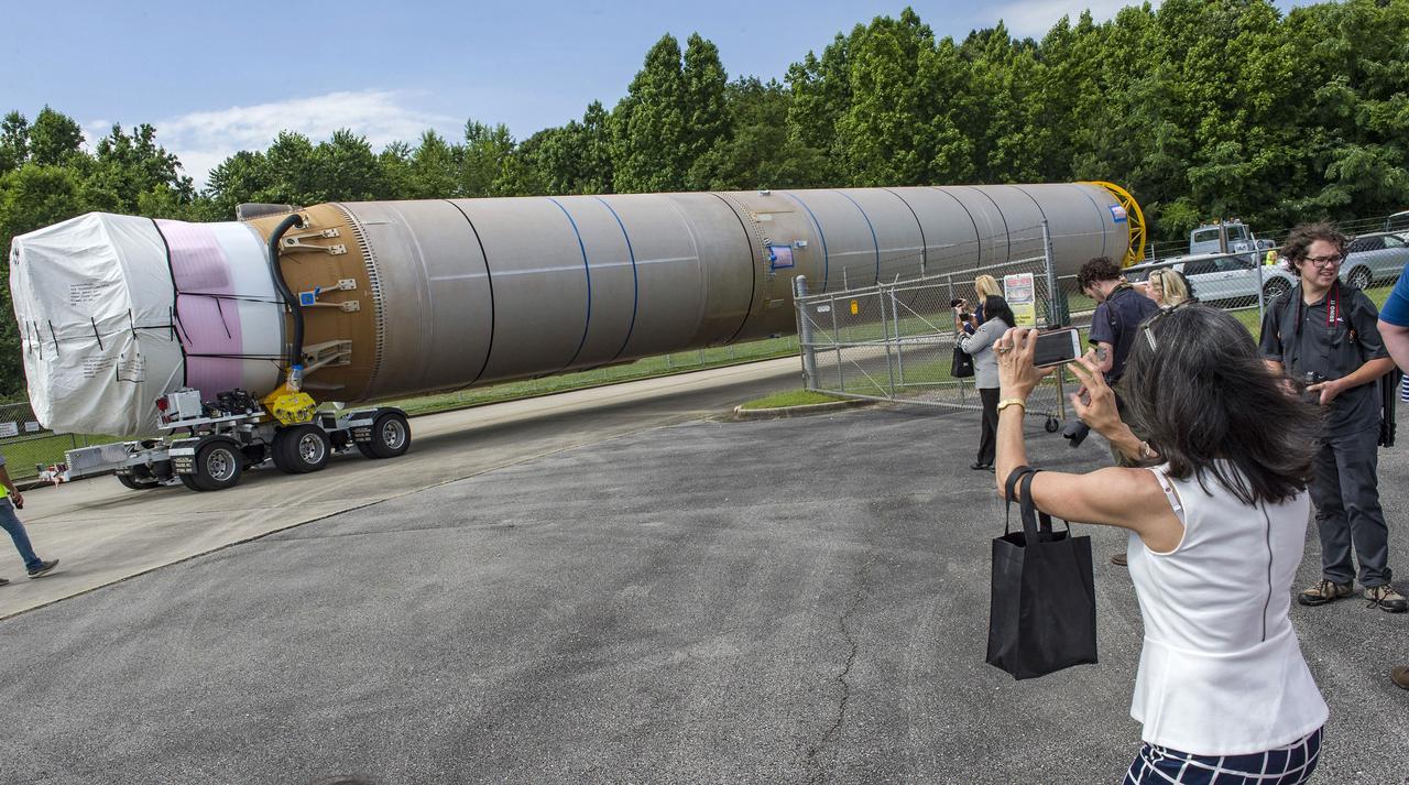 The United Launch Alliance Atlas V rocket that will launch Boeing’s CST-100 Starliner on the Crew Flight Test (CFT) mission to the International Space Station for NASA’s Commercial Crew Program emerged from the factory on May 24, 2019, rolling into a giant cargo ship for transport to Cape Canaveral.