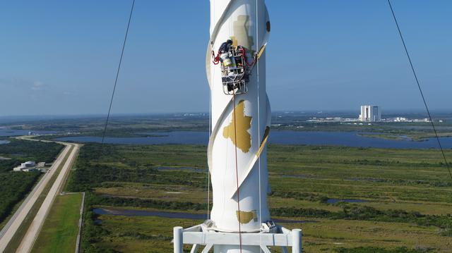 NASA image: Launch Complex 39B Lightning Tower Painting