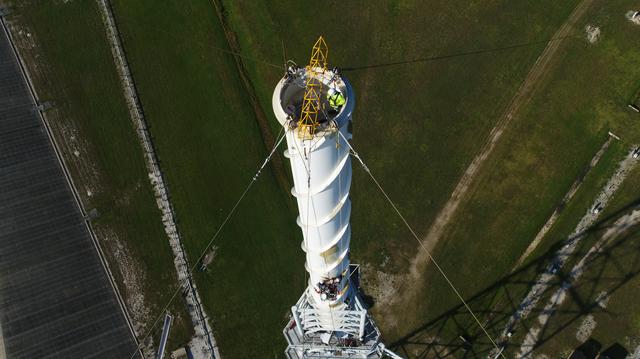 NASA image: Launch Complex 39B Lightning Tower Painting