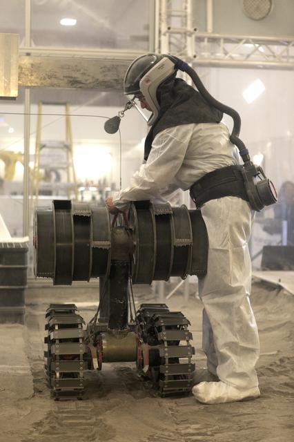 NASA image: Regolith Advanced Surface Systems Operations Robot (RASSOR) Test