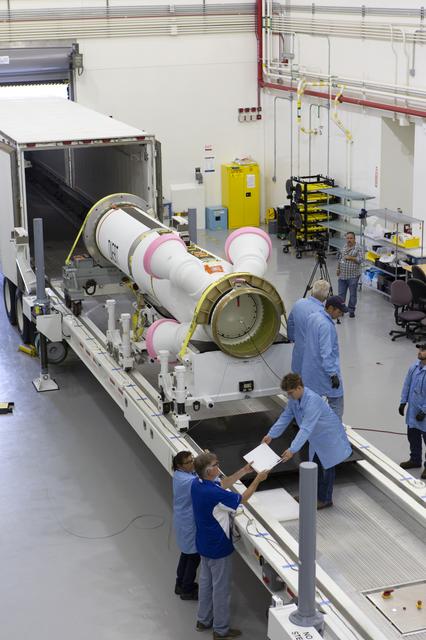 NASA image: Artemis-1 Motor Arrival at Kennedy Space Center