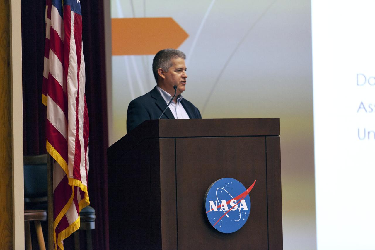 Daniel Murphree, Ph.D., associate professor of history at the University of Central Florida, presents information to NASA Kennedy Space Center employees on the impact Florida natives have had on, and how they were affected by, Atlantic World events from 1492 to the present. The presentation took place June 11, 2019, in Kennedy’s Training Auditorium and was brought to Kennedy by the Native American Heritage Initiative (NAHI) Employee Resource Group. One of eight resource groups at the Florida spaceport, NAHI aims to bring employees together, provide networking opportunities and inform the Kennedy workforce about Native American heritage.