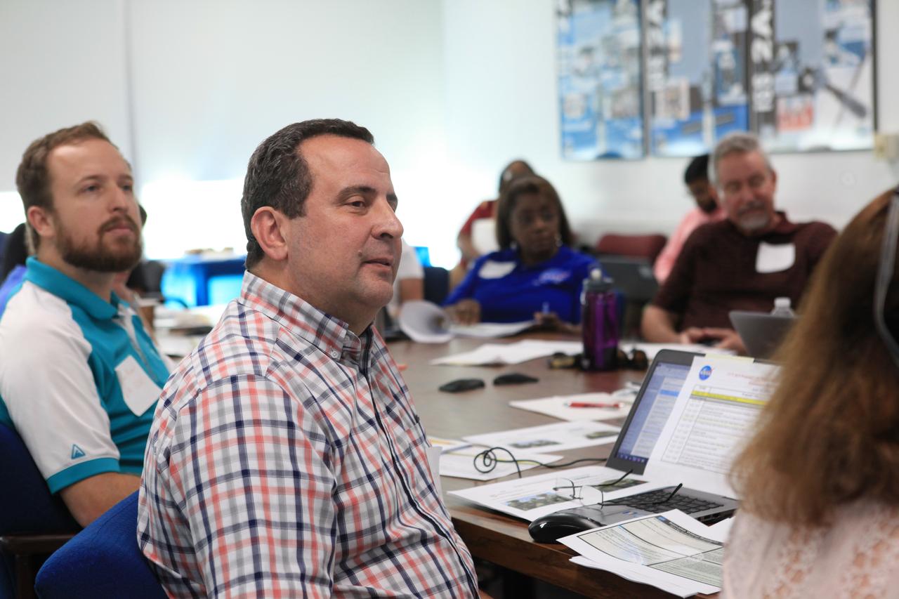Employees at NASA’s Kennedy Space Center in Florida attend and participate in this year’s “Innovation Without Boundaries” event held in Kennedy’s Space Station Processing Facility on June 14, 2019. A number of employees presented their proposals to a panel of judges as part of the Chief Technologist Innovation Call. Participants had five minutes to present their innovative idea for the chance to receive an award of up to $500 for ideas with little-to-no cost that would make a significant impact. 