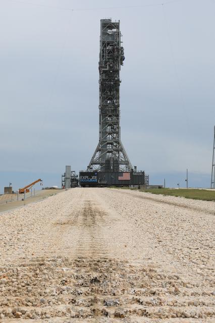 NASA image: Mobile Launcher on Pad Surface