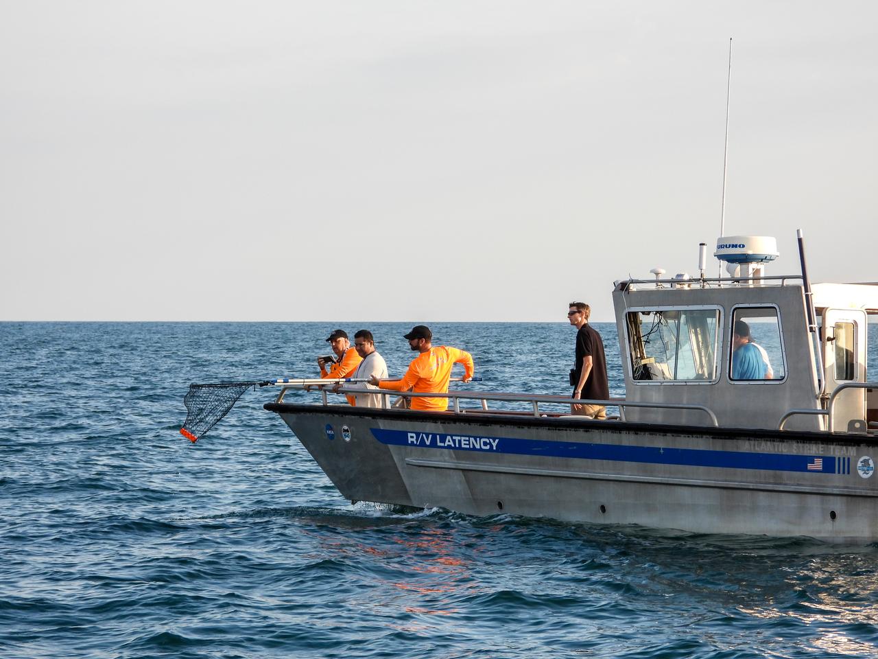 One of the 12 ejectable data recorders from NASA’s Ascent Abort-2 (AA-2) flight test is retrieved from the Atlantic Ocean off the coast of Florida by the NASA Ejectable Data Recorder Recovery Team on July 2, 2019. During AA-2, a fully functional Launch Abort System (LAS) with a test version of Orion attached, launched atop a Northrop Grumman provided booster from Launch Pad 46 at Cape Canaveral Air Force Station on July 2, 2019. Liftoff was at 7 a.m. EDT. During AA-2, the booster sent the LAS and Orion to an altitude of 31,000 feet, traveling at Mach 1.15 (more than 1,000 mph). The LAS’ three motors worked together to pull the crew module away from the booster and prepare it for splashdown in the Atlantic Ocean. The flight test proves that the abort system can pull crew to safety in the unlikely event of an emergency during ascent. Data from the recorders will be analyzed by engineers.
