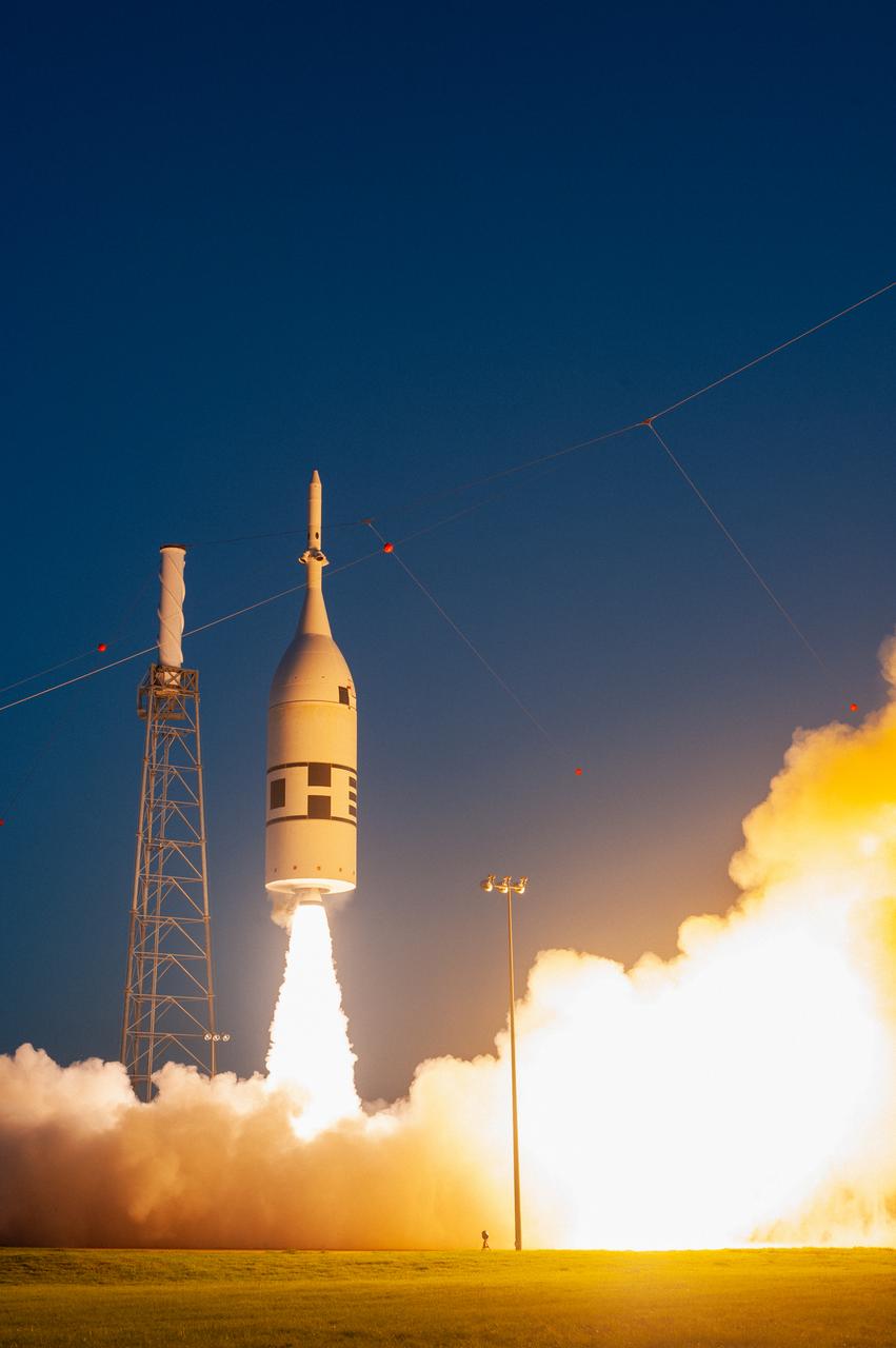 A fully functional Launch Abort System (LAS) with a test version of Orion attached, launches on NASA’s Ascent Abort-2 (AA-2) atop a Northrop Grumman provided booster on July 2, 2019, at 7 a.m. EDT, from Launch Pad 46 at Cape Canaveral Air Force Station in Florida. During AA-2, the booster will send the LAS and Orion to an altitude of 31,000 feet, traveling at Mach 1.15 (more than 1,000 mph). The LAS’ three motors will work together to pull the crew module away from the booster and prepare it for splashdown in the Atlantic Ocean. The flight test will prove that the abort system can pull crew to safety in the unlikely event of an emergency during ascent.