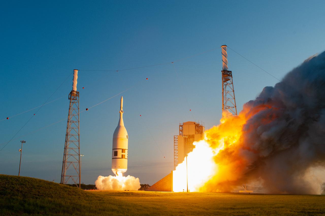 A fully functional Launch Abort System (LAS) with a test version of Orion attached, launches on NASA’s Ascent Abort-2 (AA-2) atop a Northrop Grumman provided booster on July 2, 2019, at 7 a.m. EDT, from Launch Pad 46 at Cape Canaveral Air Force Station in Florida. During AA-2, the booster will send the LAS and Orion to an altitude of 31,000 feet, traveling at Mach 1.15 (more than 1,000 mph). The LAS’ three motors will work together to pull the crew module away from the booster and prepare it for splashdown in the Atlantic Ocean. The flight test will prove that the abort system can pull crew to safety in the unlikely event of an emergency during ascent.