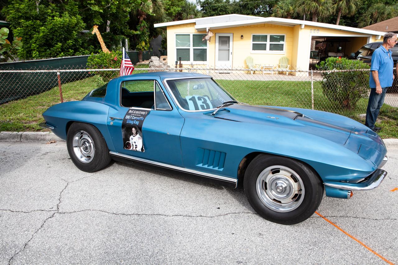 Neil Armstrong's classic Corvette is on display before the start of the "Man on the Moon" astronaut parade in Cocoa Beach, Florida, on July 13, 2019. The parade was held to honor the 50th anniversary of NASA's Saturn V/Apollo 11 launch and landing on the Moon.
