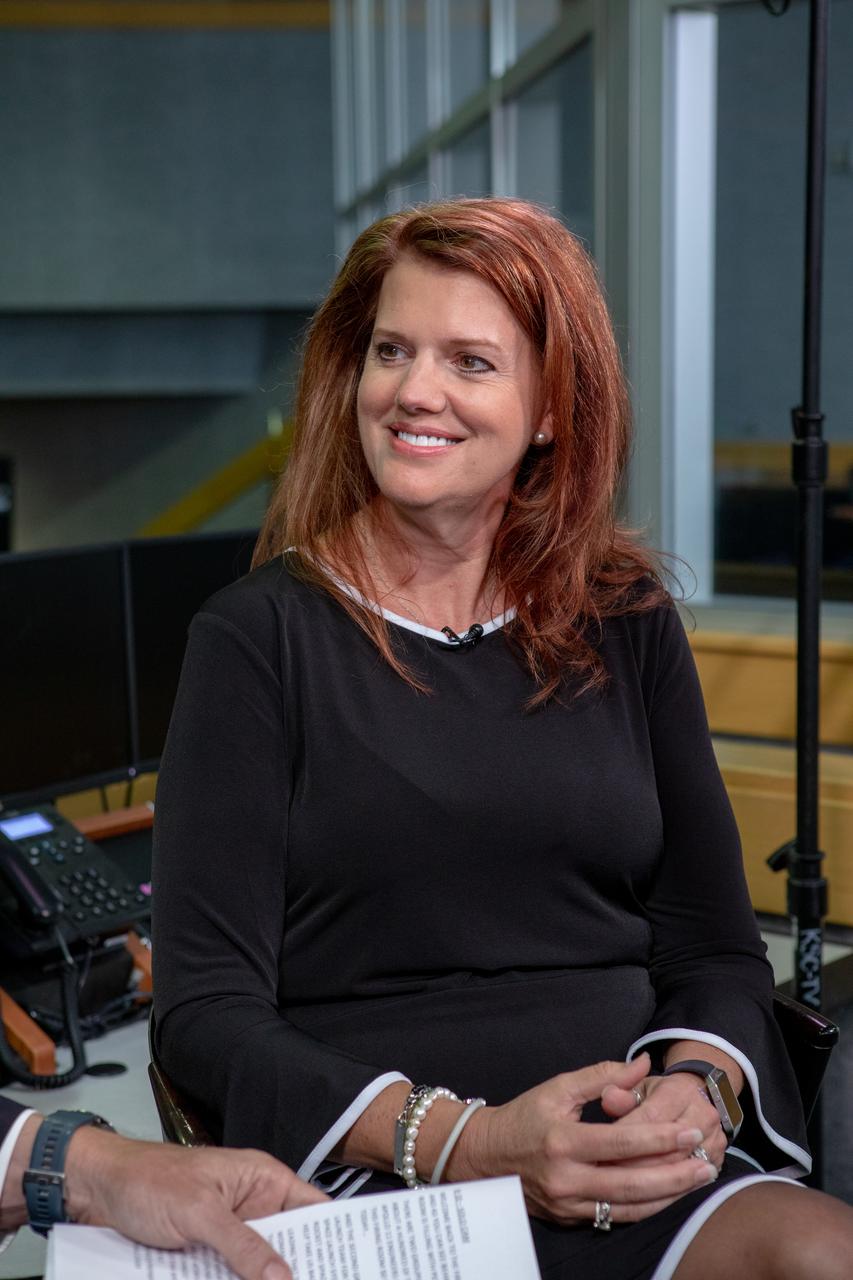 On July 16, 2019, the 50th anniversary of the Apollo 11 launch to the Moon, Artemis 1 Launch Director Charlie Blackwell-Thompson talks to NASA’s Derrol Nail at the agency’s Kennedy Space Center in Florida about our plans to return to the Moon. 