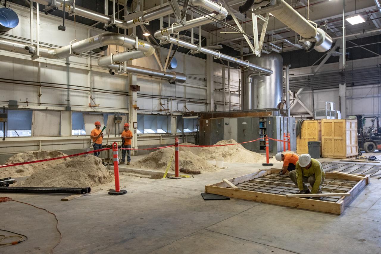 Upgrades are in progress inside the Utility Annex near the Vehicle Assembly (VAB) Building at NASA’s Kennedy Space Center in Florida on July 24, 2019. The Utility Annex, which provides 8,000 gallons of chilled water per minute to the VAB and other facilities in the Launch Complex 39 area, is being upgraded and repaired. The facility also contains boilers necessary to provide hot water to the VAB. The center’s Engineering Directorate is making the repairs and upgrades to the facility to prepare for the agency’s Artemis missions to the Moon and on to Mars.