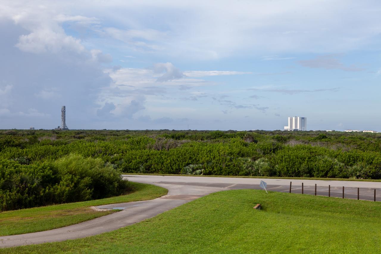 Exploration Ground Systems teams at NASA’s Kennedy Space Center in Florida take precautions to protect Artemis ground support equipment in advance of Hurricane Dorian. On Aug. 30, 2019, crawler-transporter 2 moved the mobile launcher (ML) from its current position at Launch Pad 39B to inside the Vehicle Assembly Building. In its final phases of development, the ML stands nearly 400 feet tall and is needed to assemble, process and launch NASA’s powerful Space Launch System rocket and Orion spacecraft on missions to the Moon and Mars.