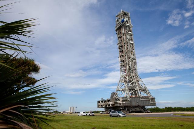 NASA image: Mobile Launcher Heads to VAB in Advance of Hurricane Dorian