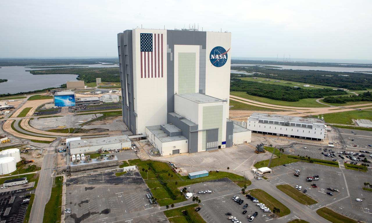 An aerial survey of NASA's Kennedy Space Center in Florida was conducted after Hurricane Dorian skirted the Space Coast area. The survey was performed to identify structures and facilities that may have sustained damage from Hurricane Dorian as the storm passed to the east of Kennedy on September 3 and 4, 2019. Officials determined that the center received some isolated damage and limited water intrusion. Beach erosion also occurred, although the storm surge was less than expected. NASA closed the center ahead of the storm’s onset and only a small team of specialists known as the Rideout Team was on the center as the storm approached and passed.