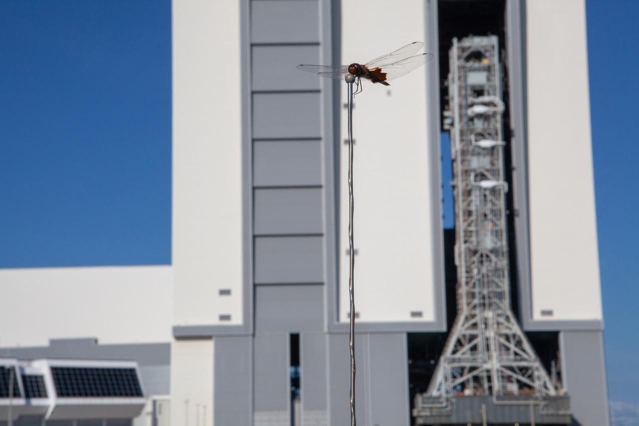 The mobile launcher for NASA’s Artemis missions rolls out of the Vehicle Assembly Building (VAB) at Kennedy Space Center in Florida on Sept. 10, 2019, after spending a week and a half inside due to the approach of Hurricane Dorian. The nearly 400-foot-tall structure was moved from Launch Pad 39B to the VAB for safekeeping on Aug. 30. The storm passed about 70 miles east of the spaceport during the overnight hours Tuesday, Sept. 3, and Wednesday, Sept. 4. NASA’s Exploration Ground Systems is moving the mobile launcher back to the launch pad, where teams will complete testing and checkout on the launcher in the coming weeks for the Artemis I mission.