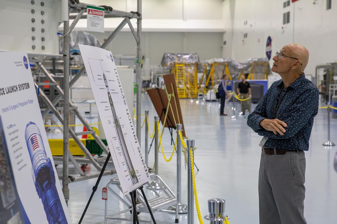 Members of the NASA Advisory Council toured the Space Station Processing Facility high bay at Kennedy Space Center in Florida on Oct. 29, 2019. In the foreground is Bob Sieck, former shuttle launch director.   The NASA Advisory Council provides the NASA administrator with counsel and advice on programs and issues of importance to the agency. Committee members conduct fact-finding sessions throughout the year in an effort to gain a broad understanding of current NASA issues and future mission implementation plans.