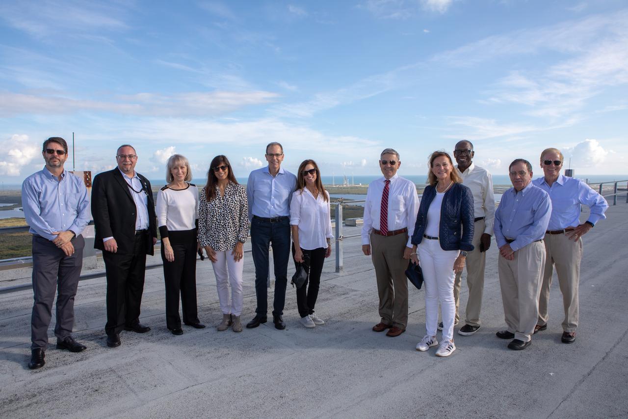Members of the NASA Advisory Council are on the roof of the Vehicle Assembly Building during a tour of Kennedy Space Center in Florida on Oct. 30, 2019. The NASA Advisory Council provides the NASA administrator with counsel and advice on programs and issues of importance to the agency. Committee members conduct fact-finding sessions throughout the year in an effort to gain a broad understanding of current NASA issues and future mission implementation plans.