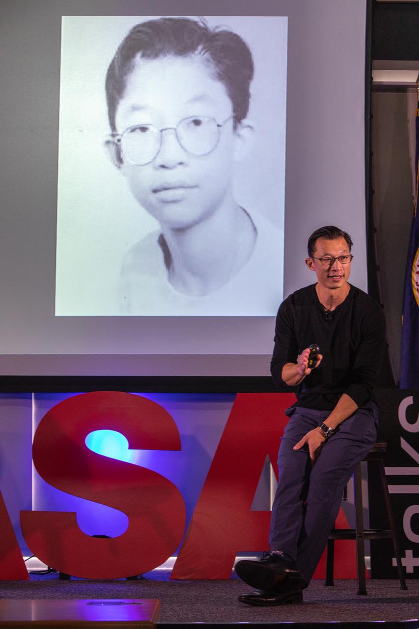 Kennedy Space Center’s Johnny Nguyen speaks at the fourth in a series of five TED Talk-style informational sessions on Oct. 31, 2019, in the Florida spaceport’s Kennedy Learning Institute. Sponsored by Kennedy’s Launching Leaders and Leadership for the Future, NASAtalks focuses on the topic of intentional careers and aims to provide employees with tools and knowledge that can be utilized for career growth. The theme of this fourth session was employees, and additional speakers included Kennedy’s Tony Derbyshire and Deputy Manager of NASA’s Exploration Ground Systems Jeremy Parsons, with a skill-building section on vulnerability, authentic self and diverse inclusion by Ronnie Rodriguez. 