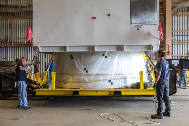 NASA image: SLS Booster Aft Exit Cone Arrival