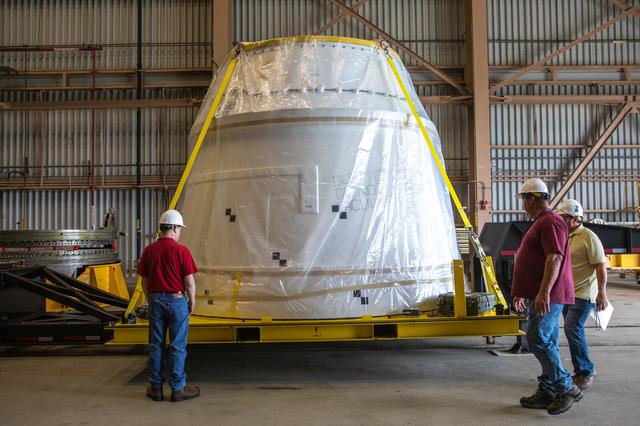 NASA image: SLS Booster Aft Exit Cone Arrival