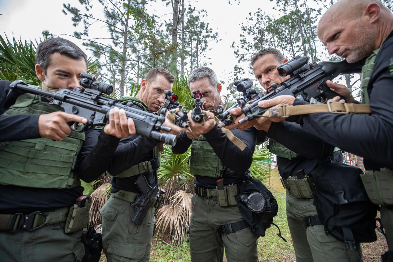 Members of NASA Kennedy Space Center's Emergency Response Team check their firearms before competing in the 37th Annual SWAT Round-Up International at the Lawson Lamar Firearms and Tactical Training Center in Orlando, Florida. The competition was held Nov. 10 to 15, 2019, and featured five different tactical challenges. Special pellets, rather than real bullets, are used during the competition. Kennedy's ERT members exchanged best practices and competed with more than 50 teams from the U.S. and around the world.