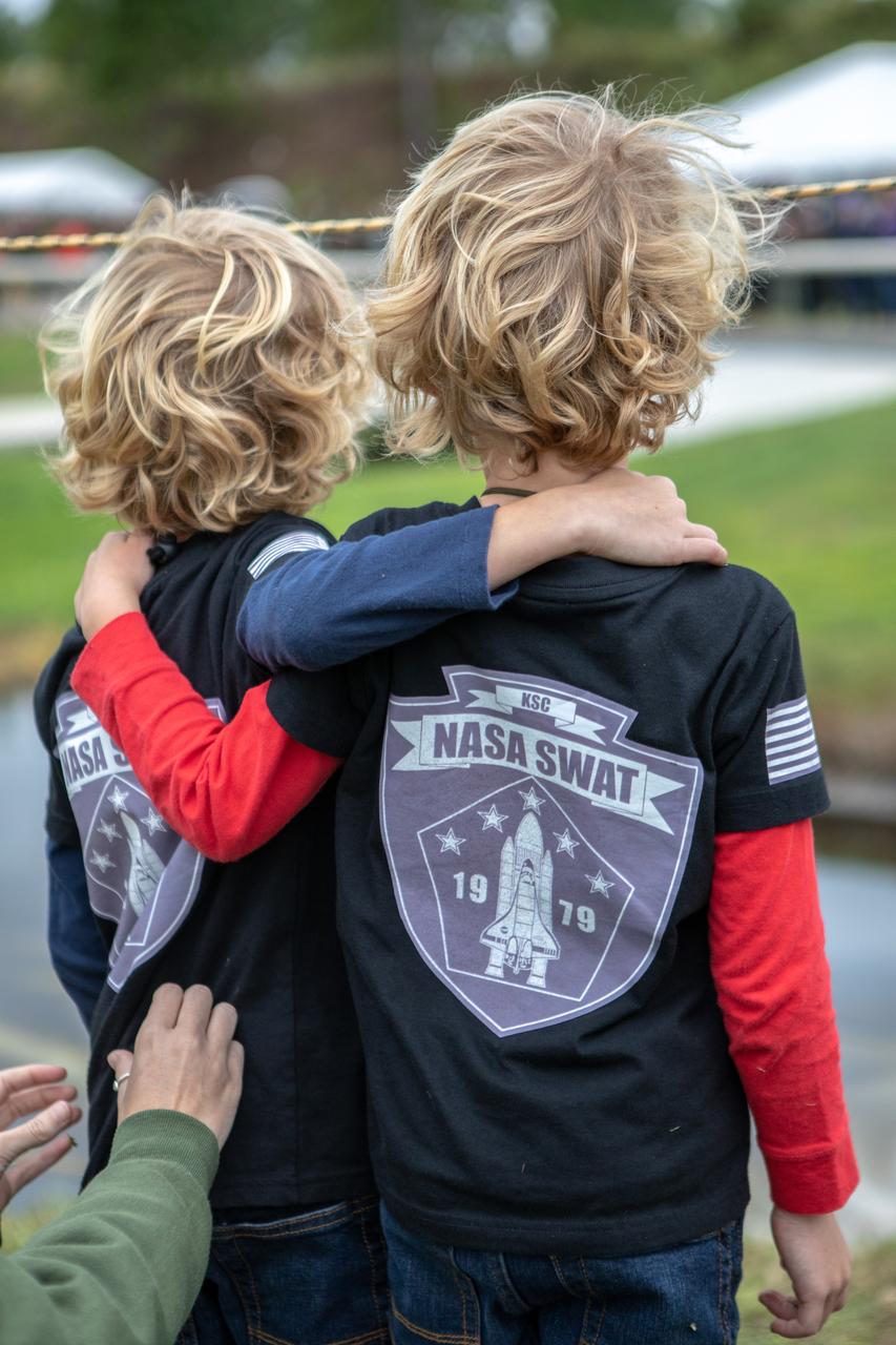 The young sons of one of NASA Kennedy Space Center's Emergency Response Team members prepare to watch their father compete in the 37th Annual SWAT Round-Up International at the Lawson Lamar Firearms and Tactical Training Center in Orlando, Florida. The competition was held Nov. 10 to 15, and featured five different competition categories. Kennedy's ERT members exchanged best practices and competed with 60 teams from the U.S. and around the world.