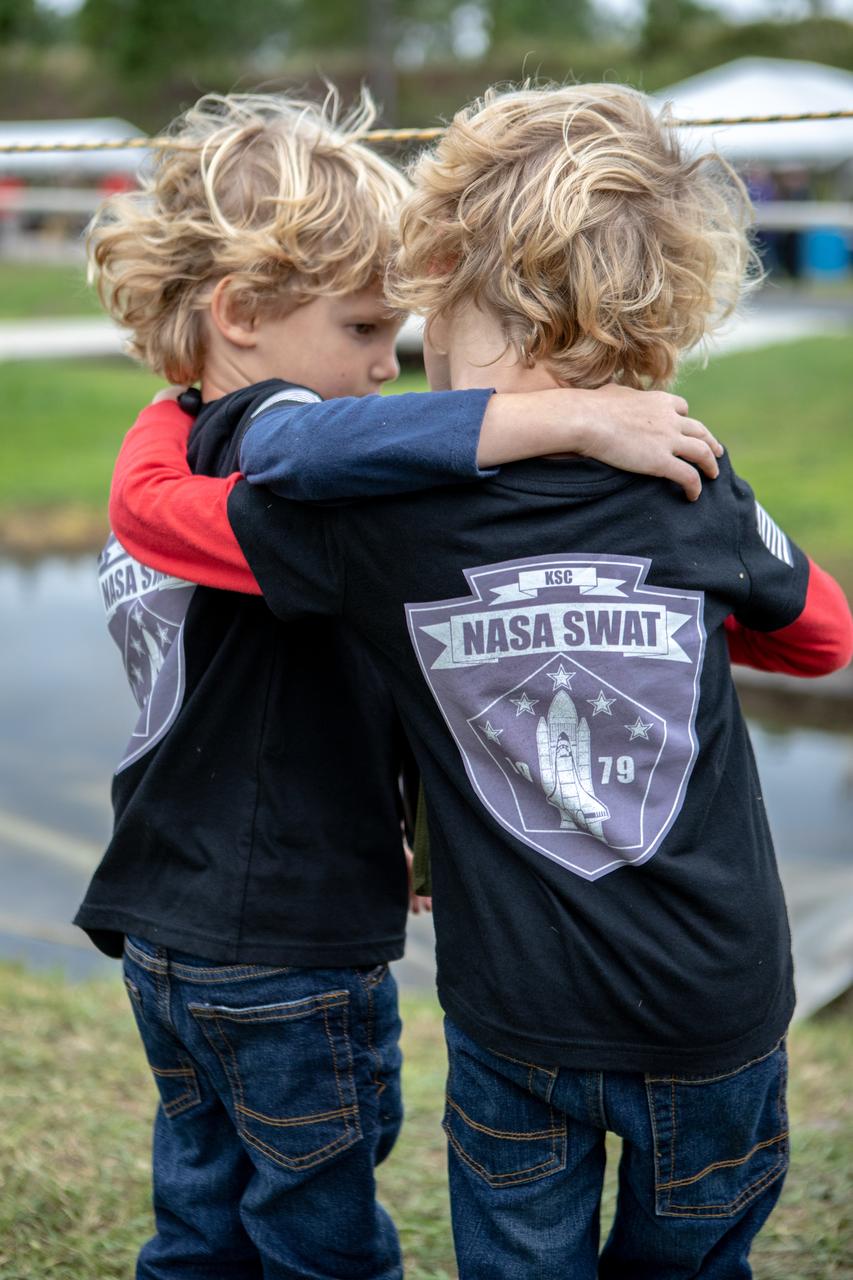 The young sons of one of NASA Kennedy Space Center's Emergency Response Team members prepare to watch their father compete in the 37th Annual SWAT Round-Up International at the Lawson Lamar Firearms and Tactical Training Center in Orlando, Florida. The competition was held Nov. 10 to 15, and featured five different competition categories. Kennedy's ERT members exchanged best practices and competed with 60 teams from the U.S. and around the world.