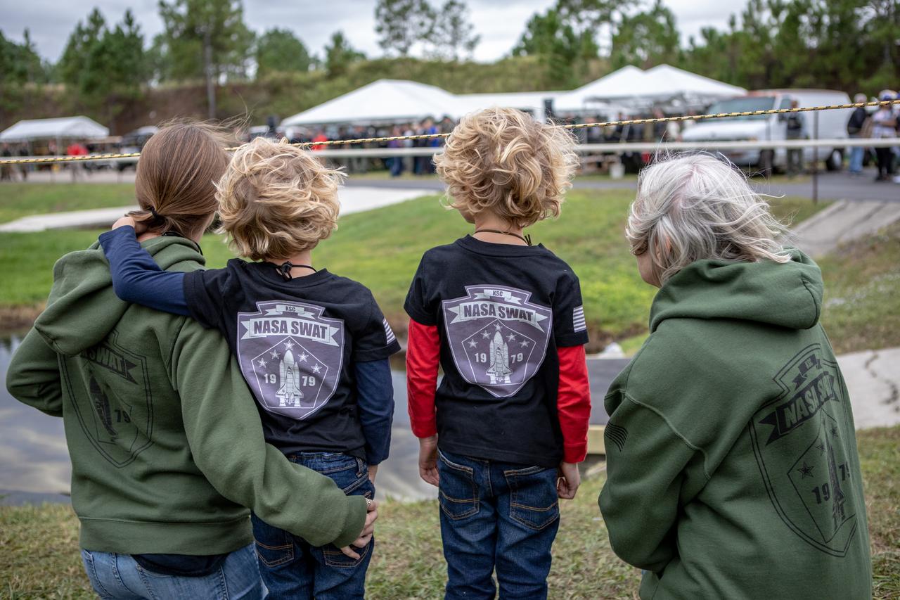 The family of one of NASA Kennedy Space Center's Emergency Response Team members prepare to watch the 37th Annual SWAT Round-Up International at the Lawson Lamar Firearms and Tactical Training Center in Orlando, Florida. The competition was held Nov. 10 to 15, and featured five different competition categories. Kennedy's ERT members exchanged best practices and competed with 60 teams from the U.S. and around the world.