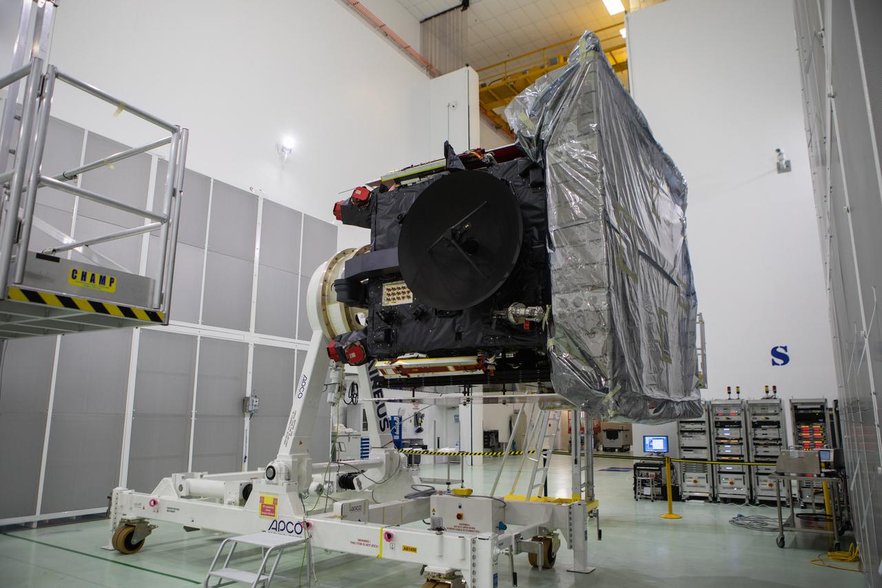 The Solar Orbiter spacecraft has been removed from its shipping container inside the Astrotech Space Operations facility in Titusville, Florida, on Nov. 18, 2019. The spacecraft was flown aboard an Antonov cargo aircraft from Munich, Germany, arriving at NASA’s Kennedy Space Center on Nov. 1, 2019. Solar Orbiter is a European Space Agency mission with strong NASA participation. The mission aims to study the Sun, its outer atmosphere and solar winds. The spacecraft will provide the first images of the Sun’s poles. NASA’s Launch Services Program based at Kennedy is managing the launch. Liftoff is scheduled for Feb. 5, 2020, from Cape Canaveral Air Force Station aboard a United Launch Alliance Atlas V rocket.