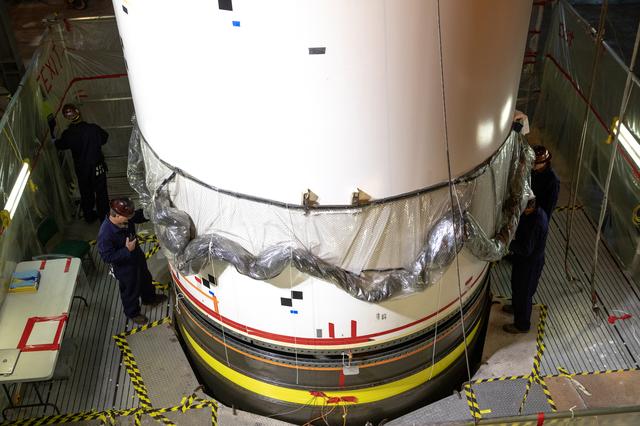 NASA image: Booster Pathfinder Stacking