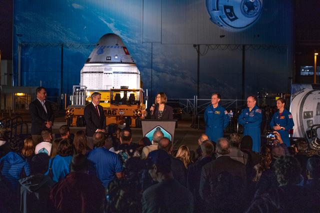 NASA image: CCP Boeing CST-100 Starliner OFT Rollout Remarks - Departure from C3PF
