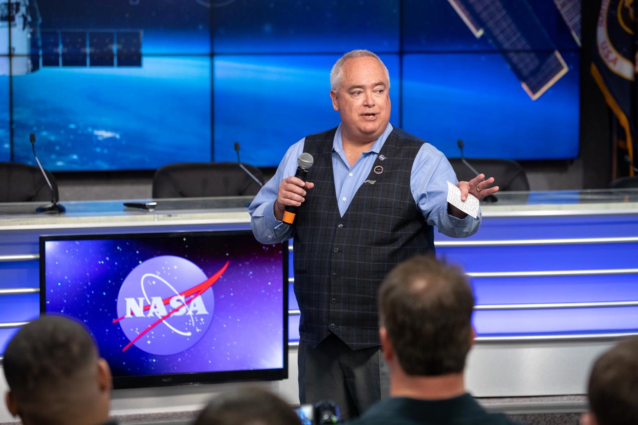 A What's on Board Briefing for SpaceX's 19th Commercial Resupply Services (CRS-19) mission for NASA to the International Space Station took place on Dec. 3, 2019, at the agency's Kennedy Space Center in Florida. Bryan Dansberry, assistant program scientist for NASA's International Space Station Program Science Office shares an overview of the research being conducted aboard the space station and how it benefits exploration and humanity. The SpaceX Falcon 9 rocket and Dragon cargo module are scheduled to launch on Dec. 4, 2019, from Space Launch Complex 40 at Cape Canaveral Air Force Station in Florida.