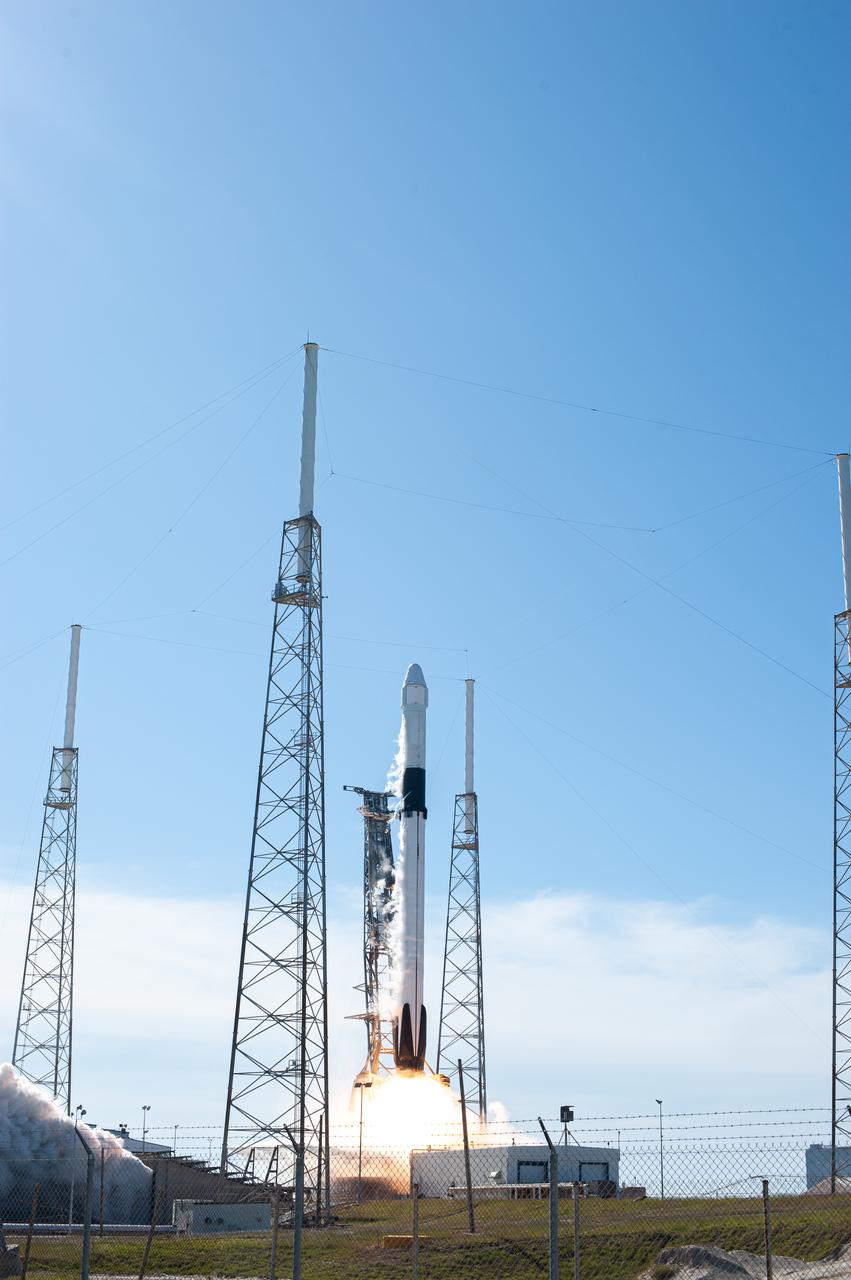 The SpaceX Falcon 9 rocket with the Dragon cargo module lifts off Space Launch Complex 40 on Cape Canaveral Air Force Station in Florida in the early afternoon on Dec. 5, 2019. Liftoff was at 12:29 p.m. EST. This is SpaceX’s 19th Commercial Resupply Services (CRS-19) mission for NASA to the International Space Station. The Dragon cargo module will deliver more than 5,700 pounds of science and research, crew supplies and vehicle hardware to the orbital laboratory and its crew.