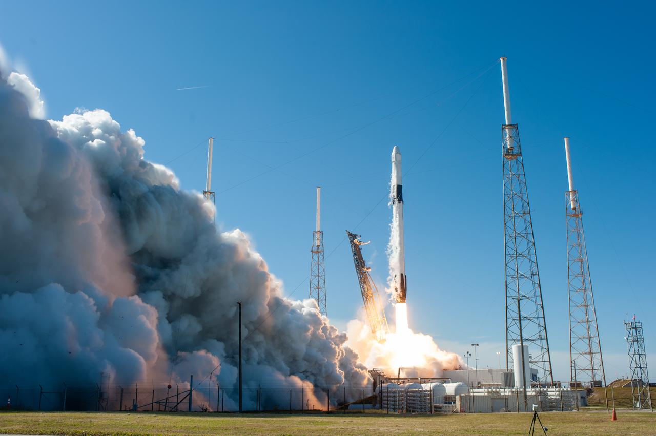 The SpaceX Falcon 9 rocket with the Dragon cargo module lifts off Space Launch Complex 40 on Cape Canaveral Air Force Station in Florida in the early afternoon on Dec. 5, 2019. Liftoff was at 12:29 p.m. EST. This is SpaceX’s 19th Commercial Resupply Services (CRS-19) mission for NASA to the International Space Station. The Dragon cargo module will deliver more than 5,700 pounds of science and research, crew supplies and vehicle hardware to the orbital laboratory and its crew.