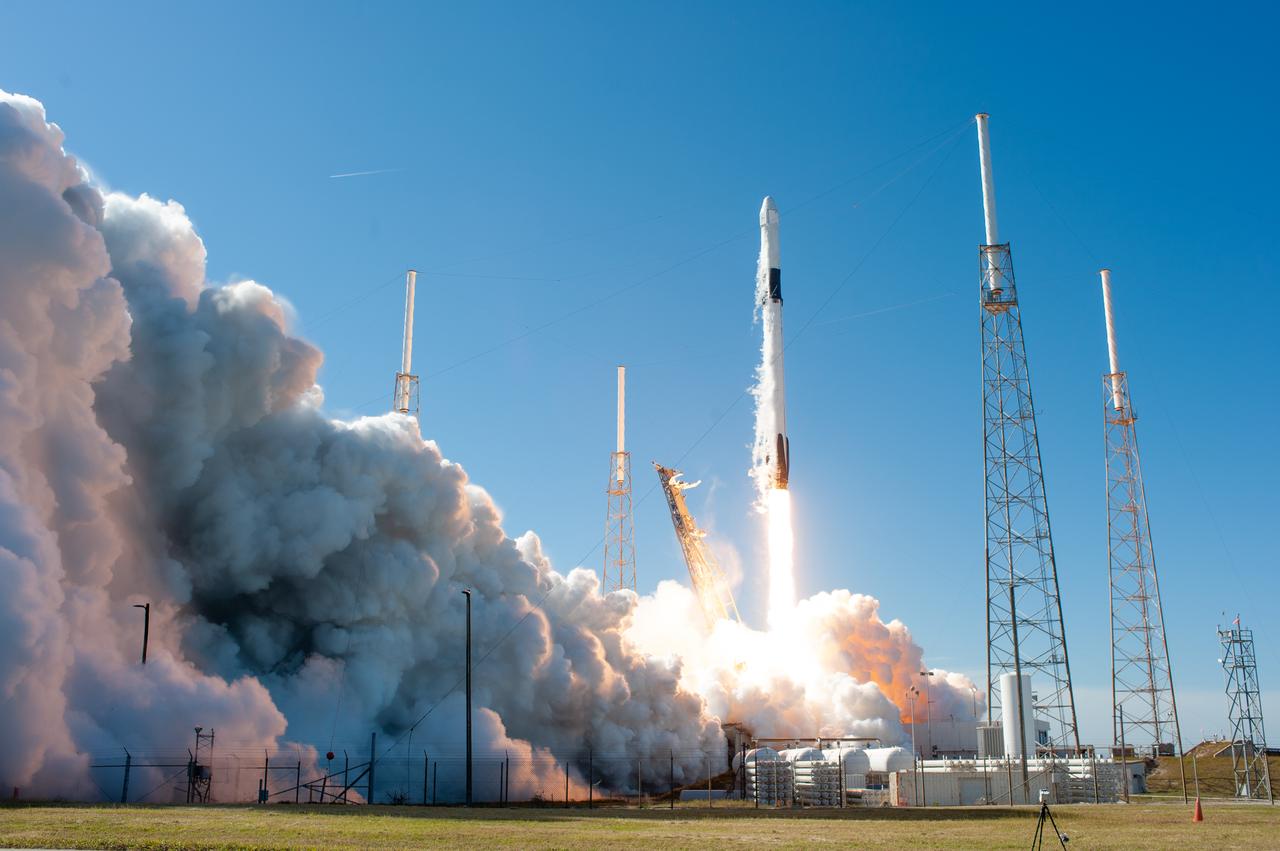 The SpaceX Falcon 9 rocket with the Dragon cargo module lifts off Space Launch Complex 40 on Cape Canaveral Air Force Station in Florida in the early afternoon on Dec. 5, 2019. Liftoff was at 12:29 p.m. EST. This is SpaceX’s 19th Commercial Resupply Services (CRS-19) mission for NASA to the International Space Station. The Dragon cargo module will deliver more than 5,700 pounds of science and research, crew supplies and vehicle hardware to the orbital laboratory and its crew.