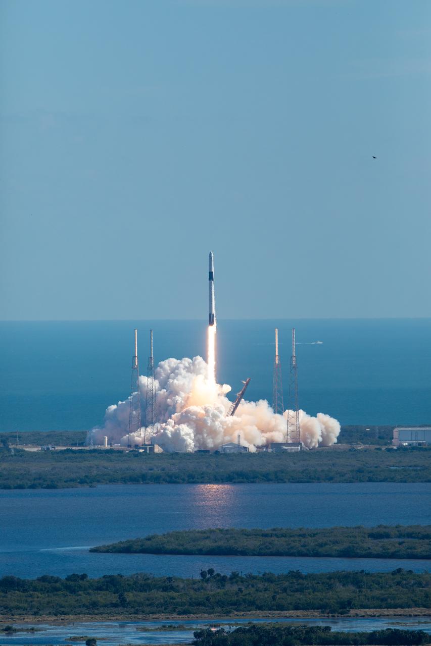 The SpaceX Falcon 9 rocket with the Dragon cargo module lifts off Space Launch Complex 40 on Cape Canaveral Air Force Station in Florida in the early afternoon on Dec. 5, 2019. Liftoff was at 12:29 p.m. EST. This is SpaceX’s 19th Commercial Resupply Services (CRS-19) mission for NASA to the International Space Station. The Dragon cargo module will deliver more than 5,700 pounds of science and research, crew supplies and vehicle hardware to the orbital laboratory and its crew.