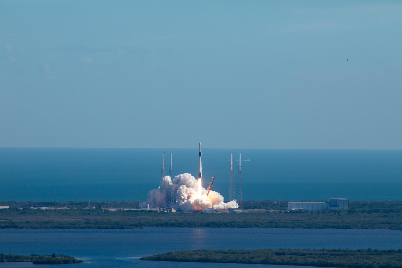 The SpaceX Falcon 9 rocket with the Dragon cargo module lifts off Space Launch Complex 40 on Cape Canaveral Air Force Station in Florida in the early afternoon on Dec. 5, 2019. Liftoff was at 12:29 p.m. EST. This is SpaceX’s 19th Commercial Resupply Services (CRS-19) mission for NASA to the International Space Station. The Dragon cargo module will deliver more than 5,700 pounds of science and research, crew supplies and vehicle hardware to the orbital laboratory and its crew.