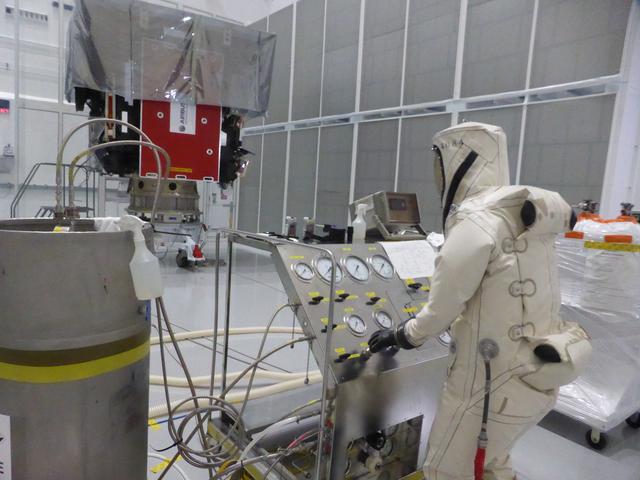 NASA image: Solar Orbiter Processing: Propellant Loading Operations at Astro