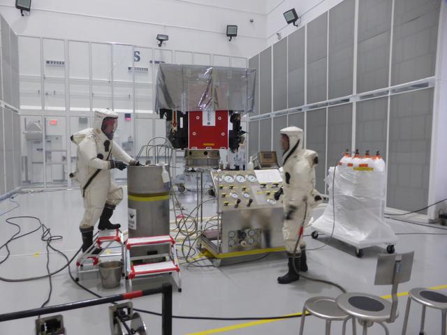 NASA image: Solar Orbiter Processing: Propellant Loading Operations at Astro