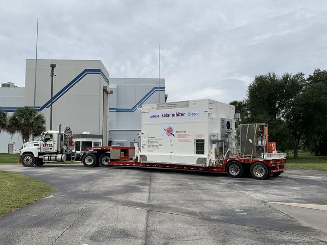 NASA image: Solar Orbiter Processing: Spacecraft Transfer at Astrotech
