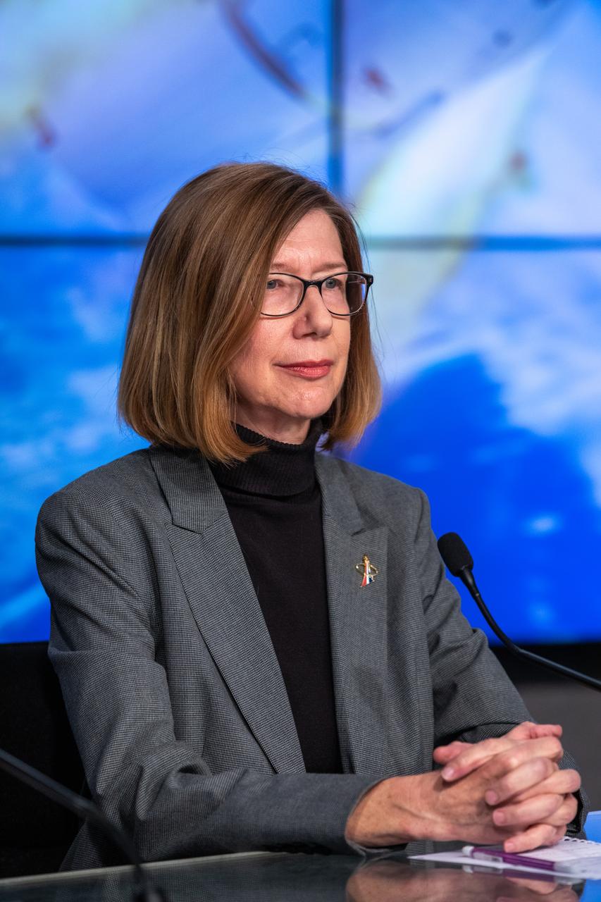 Kathy Lueders, manager of NASA’s Commercial Crew Program, participates in a briefing at the agency’s Kennedy Space Center in Florida following the company’s uncrewed In-Flight Abort Test on Jan. 19, 2020. During the flight test, a SpaceX Falcon 9 rocket and Crew Dragon spacecraft lifted off from Kennedy’s Launch Complex 39A and began a planned launch-abort sequence demonstrating the spacecraft’s escape capabilities. The Crew Dragon splashed down in the Atlantic Ocean as expected. The In-Flight Abort Test is a critical milestone in preparation for crewed flights to the International Space Station as part of the agency’s Commercial Crew Program.