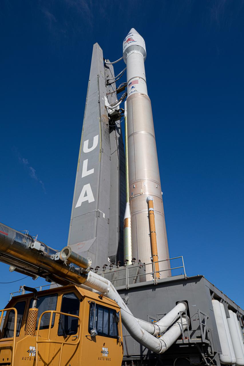 After departing the Vertical Integration Facility, the United Launch Alliance Atlas V rocket with the Solar Orbiter spacecraft moves slowly toward the launch pad at Space Launch Complex 41 on Cape Canaveral Air Force Station in Florida on Feb. 8, 2020. Solar Orbiter is an international cooperative mission between ESA (European Space Agency) and NASA. The mission aims to study the Sun, its outer atmosphere and solar wind. The spacecraft will provide the first images of the Sun’s poles. NASA’s Launch Services Program based at Kennedy is managing the launch. The spacecraft has been developed by Airbus Defence and Space. Solar Orbiter will launch Feb. 9, 2020 aboard the Atlas V rocket.