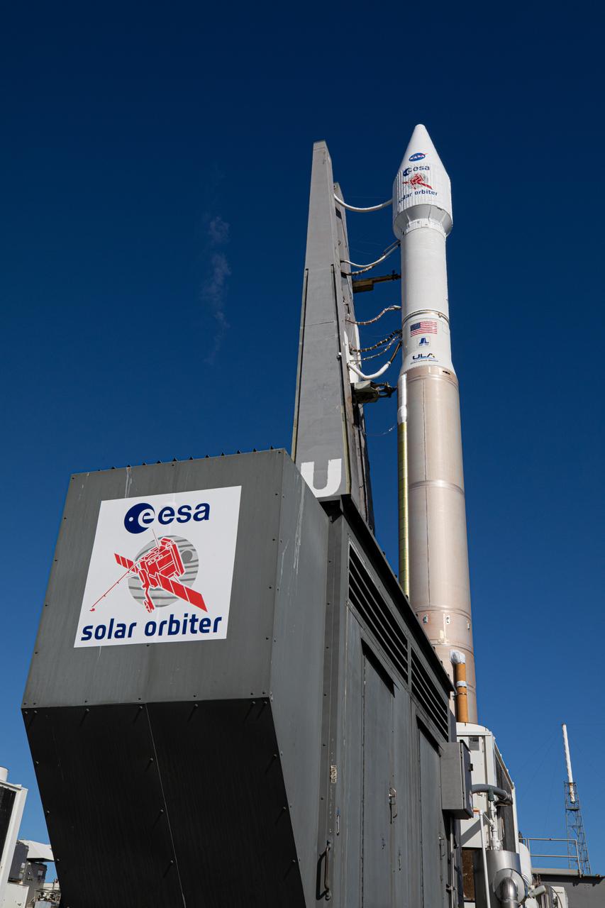 After departing the Vertical Integration Facility, the United Launch Alliance Atlas V rocket with the Solar Orbiter spacecraft moves slowly toward the launch pad at Space Launch Complex 41 on Cape Canaveral Air Force Station in Florida on Feb. 8, 2020. Solar Orbiter is an international cooperative mission between ESA (European Space Agency) and NASA. The mission aims to study the Sun, its outer atmosphere and solar wind. The spacecraft will provide the first images of the Sun’s poles. NASA’s Launch Services Program based at Kennedy is managing the launch. The spacecraft has been developed by Airbus Defence and Space. Solar Orbiter will launch Feb. 9, 2020 aboard the Atlas V rocket.