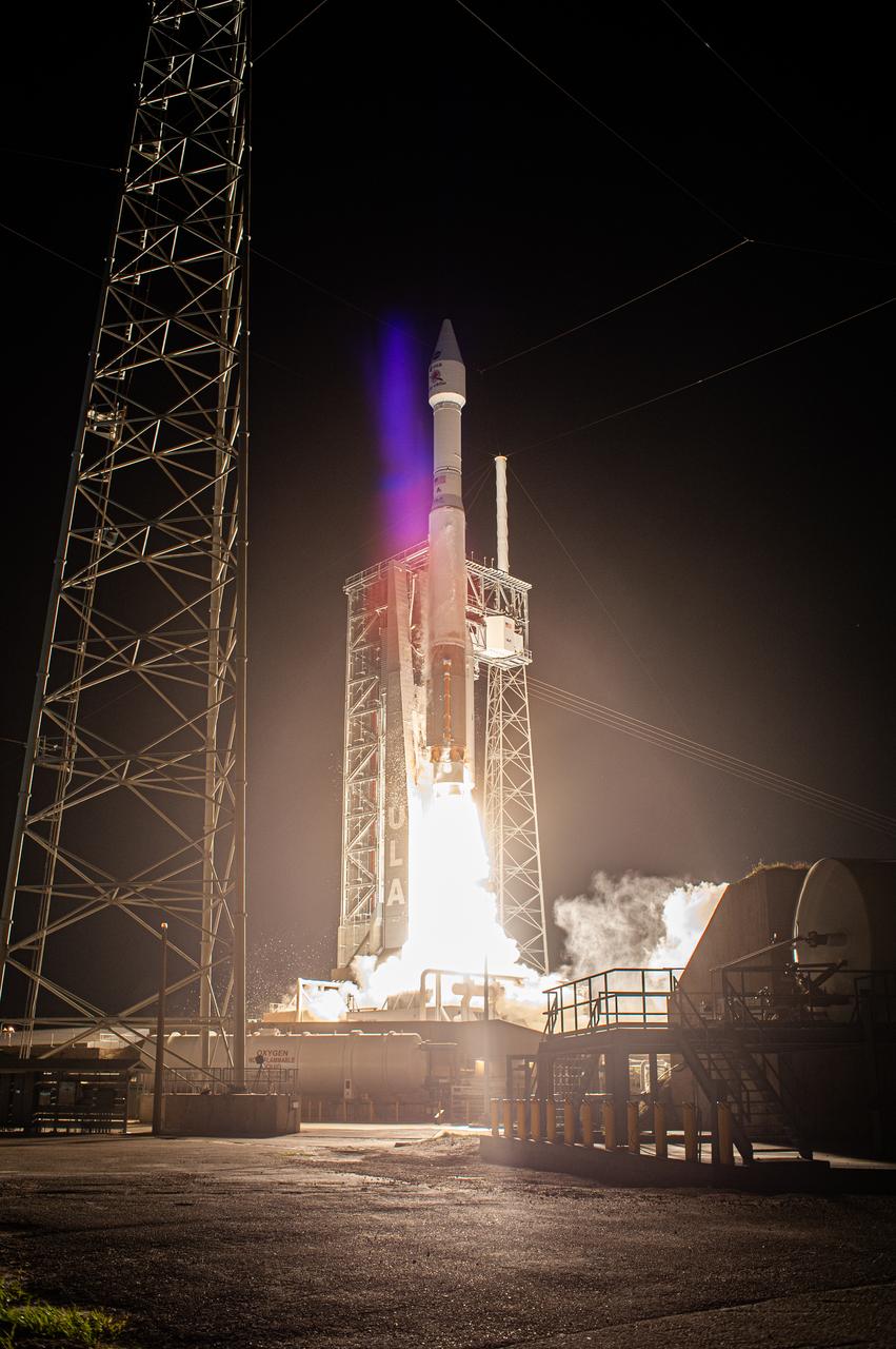 The United Launch Alliance Atlas V rocket, carrying the Solar Orbiter, lifts off Space Launch Complex 41 at Cape Canaveral Air Force Station in Florida at 11:03 p.m. EST, on Feb. 9, 2020. Solar Orbiter is an international cooperative mission between ESA (European Space Agency) and NASA. The mission aims to study the Sun, its outer atmosphere and solar wind. The spacecraft will provide the first images of the Sun’s poles. The spacecraft was developed by Airbus Defence and Space. NASA’s Launch Services Program based at Kennedy managed the launch.