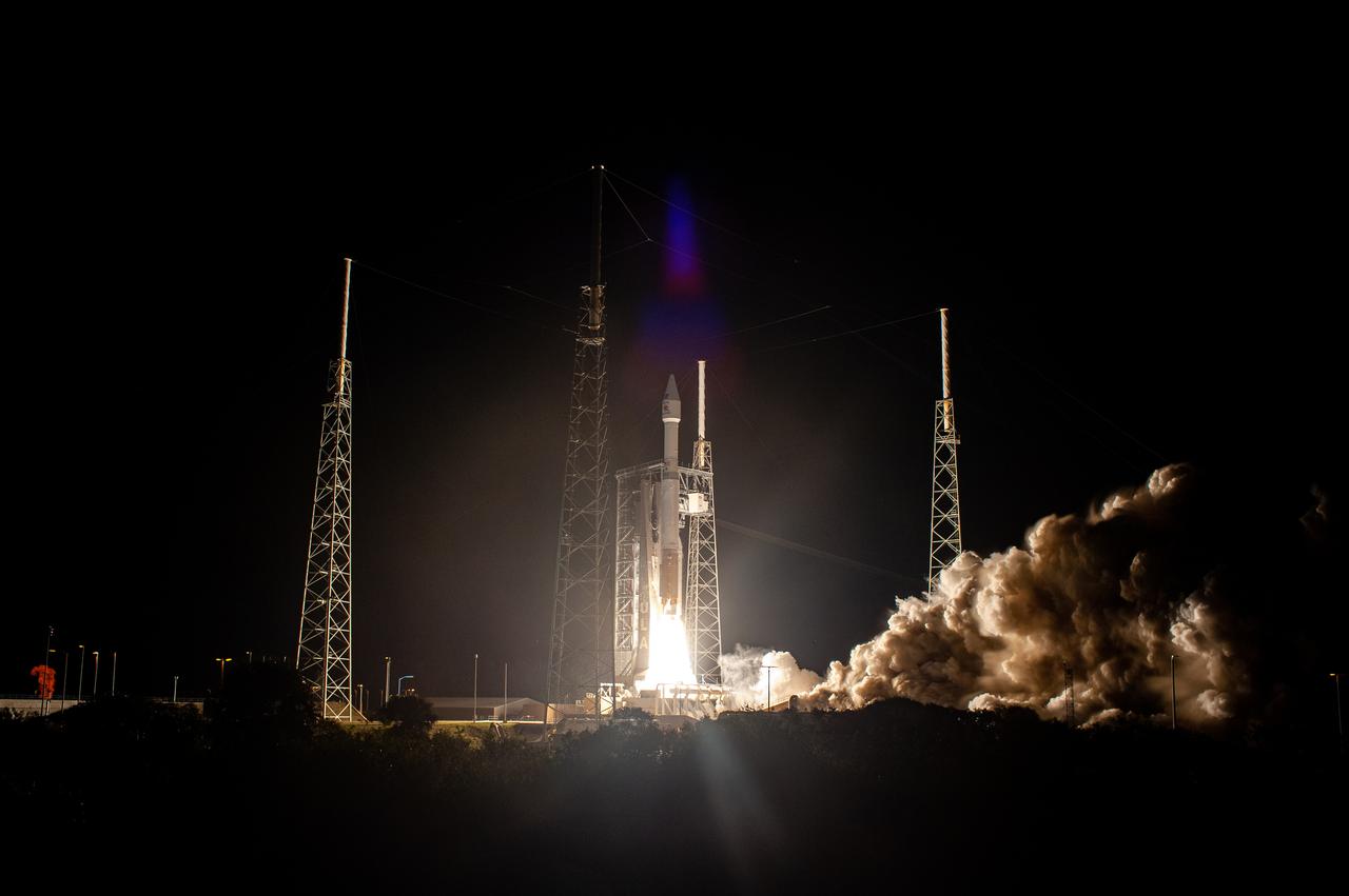 The United Launch Alliance Atlas V rocket, carrying the Solar Orbiter, lifts off Space Launch Complex 41 at Cape Canaveral Air Force Station in Florida at 11:03 p.m. EST, on Feb. 9, 2020. Solar Orbiter is an international cooperative mission between ESA (European Space Agency) and NASA. The mission aims to study the Sun, its outer atmosphere and solar wind. The spacecraft will provide the first images of the Sun’s poles. The spacecraft was developed by Airbus Defence and Space. NASA’s Launch Services Program based at Kennedy managed the launch.